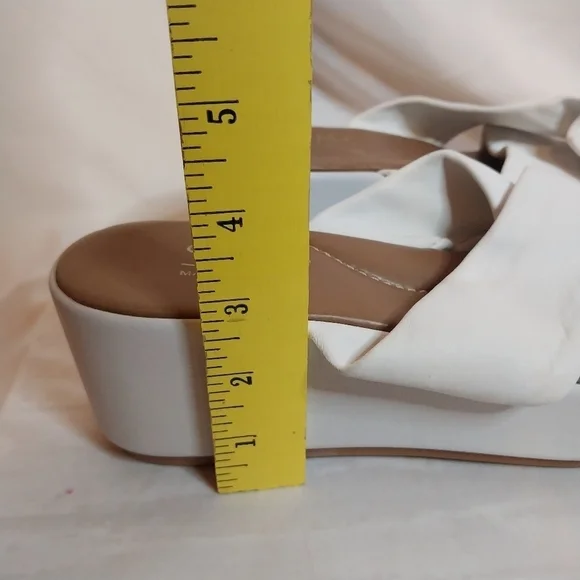 SAB Made in Italy, White, Criss Cross Platform Sandals, Size 8 - Picture 4 of 11